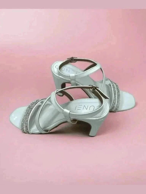 Womens Solid White Heels